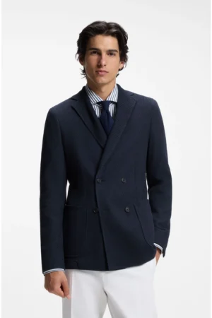 BLAZER DE TRESPASSE EM MALHA - Azul