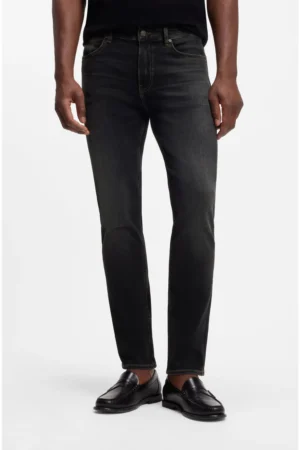 CALÇA DE GANGA COM LAVAGEM SLIM FIT - Preto