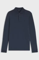 POLO DE MANGA COMPRIDA EM ALGODÃO COM LOGOTIPO - Azul