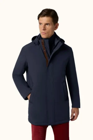 PARKA COM ALICAÇÃO EM PELE - Azul Escuro