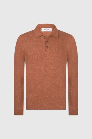 POLO DE MALHA COM BOTÕES - Castanho