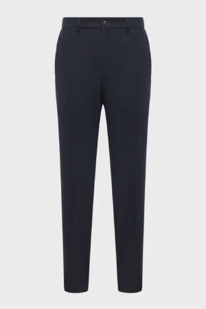 CALÇA CHINO EM TECIDO DE FLANELA PERFORMANCE - Azul Escuro