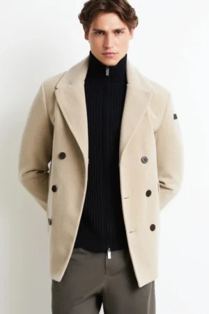 CARDIGAN DE FECHO EM TECIDO TÉCNICO - Beje
