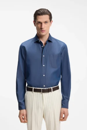 CAMISA JEANS CASUAL FIT - Azul Ganga