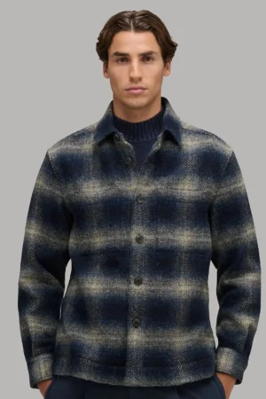 SOBRECAMISA EM LÃ VIRGEM - Azul