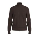 CARDIGAN DE FECHO EM LÃ VIRGEM - Castanho