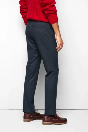 CALÇA CHINO EM PADRÃO XADREZ PEQUENO - Azul