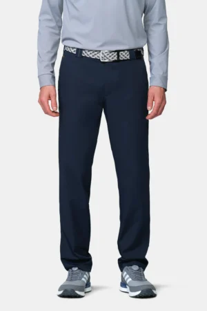 CALÇA CHINO EM TECIDO TÉCNICO - Azul Escuro