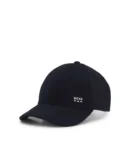 BONÉ EM MISTURA DE LA E SEDA COM LOGOTIPO - Azul Escuro