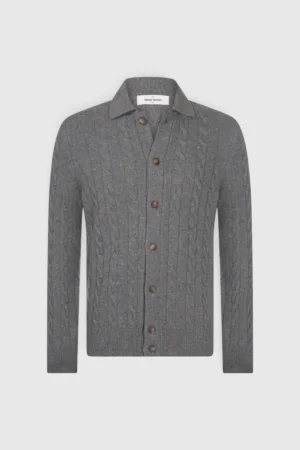 CARDIGAN DE MALHA COM BOTÕES - Cinza